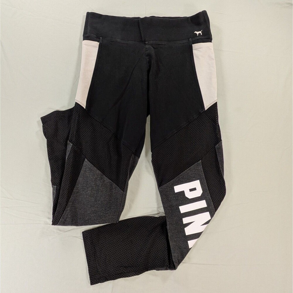 Victoria Secret Sport Women's Black White  Size Large Mesh Sheer Fabric